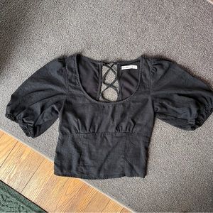 Abercrombie Puff Sleeve Corset Top